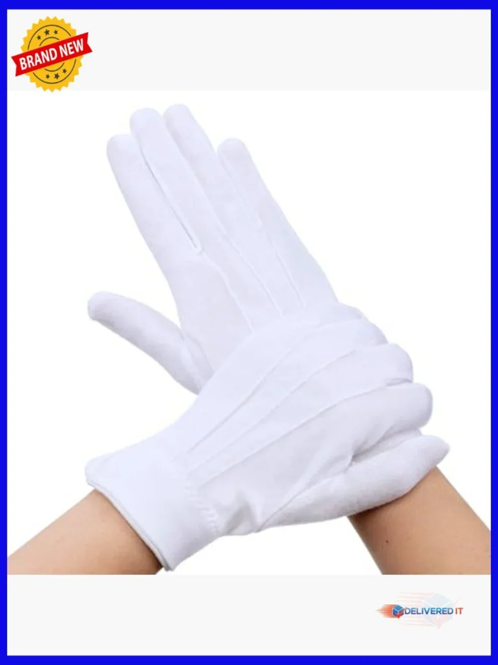 White Cotton Formal Marching Gloves Tuxedo Guard Parade 100 Pairs Washable